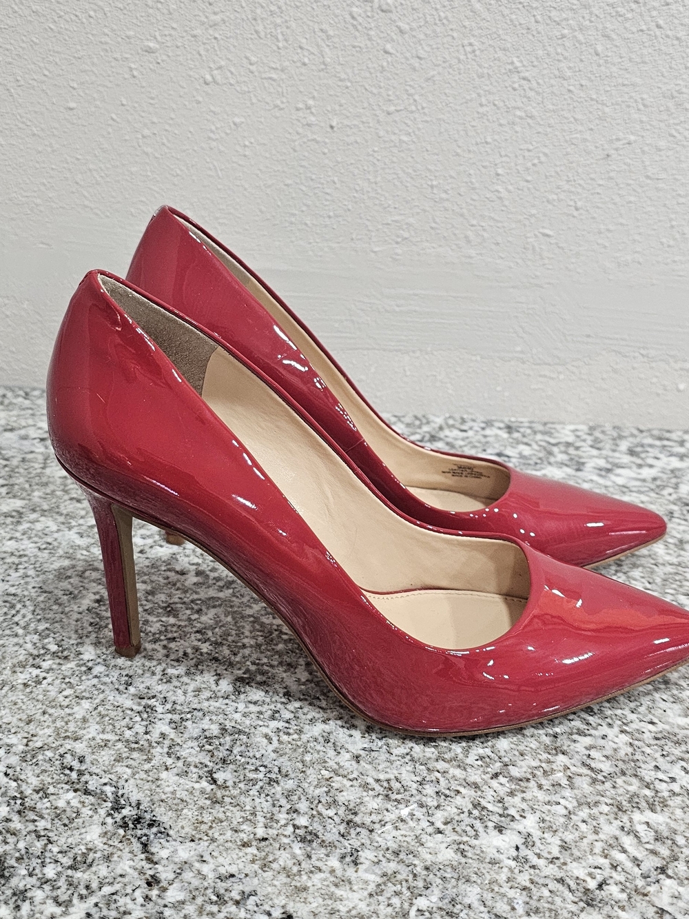 Vince Camuto Glossy Red Pointed-Toe Pumps - Picture 2 of 5